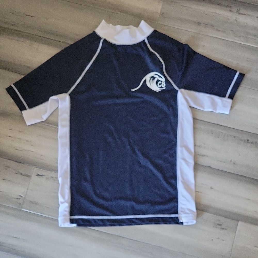 Kids Navy and White Swim Shirt